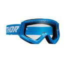 Thor MX S22 Youth Combat Goggles Blue/White with Clear Lens