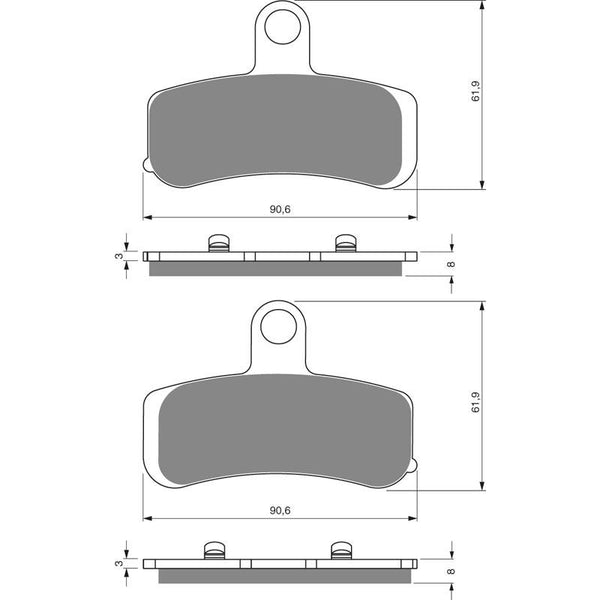 PREMIER BRAKE PADS HI-PERF SINT HD 1584cc 08 Fnt