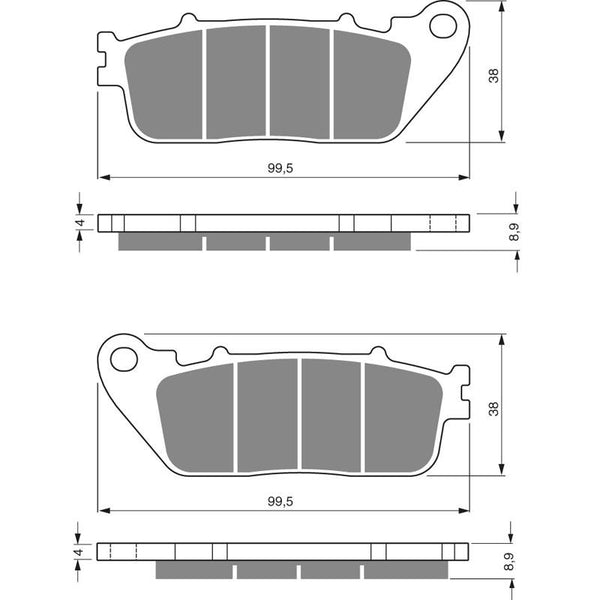 PREMIER BRAKE PADS HI-PERF SINT CB1000R 08-09 Predator Rr