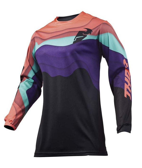 Thor Jersey S19W Depths Bk Co S Womens Pulse Black Coral Small