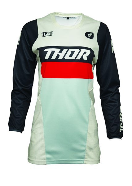 Thor Jersey Mx Pulse Womens S S21 Racer Vintage White Midnight Small