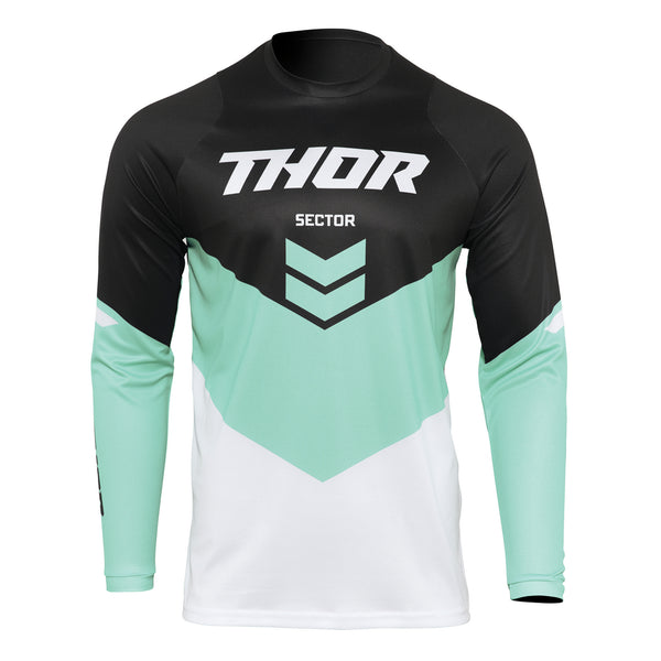Thor Mx Jersey S22 Sector Youth Chevron Black/Mint 2Xs