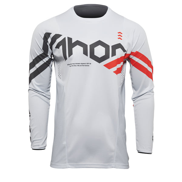 Thor Mx Jersey S22 Pulse Youth Cube Light Grey/Red Orange Size Xs