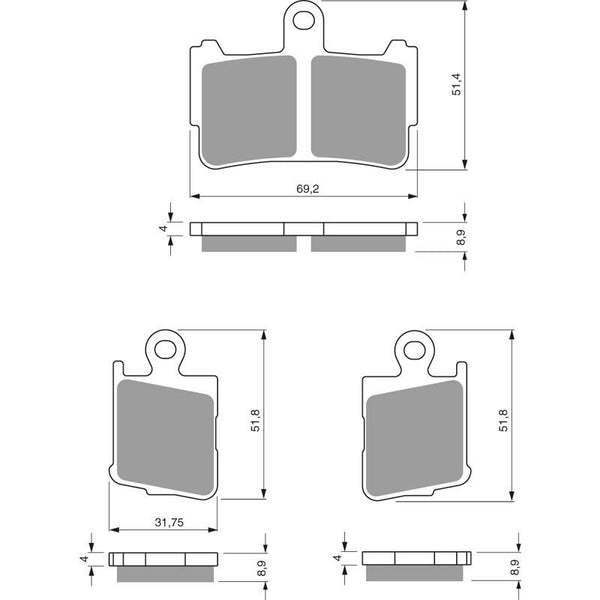 PREMIER BRAKE PADS HI-PERF SINT HON VFR1200FA 10-11