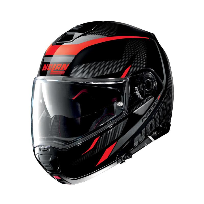 Nolan N100-5 N-Com Flip Face Helmet Black Red L Large 60cm