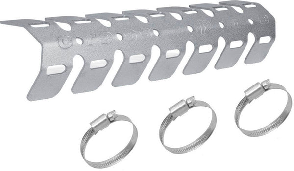 Crosspro Pipe Guard 4T 4 Stroke Universal Silver ( Exhaust Clamps Hold Protector Directly On The Header )