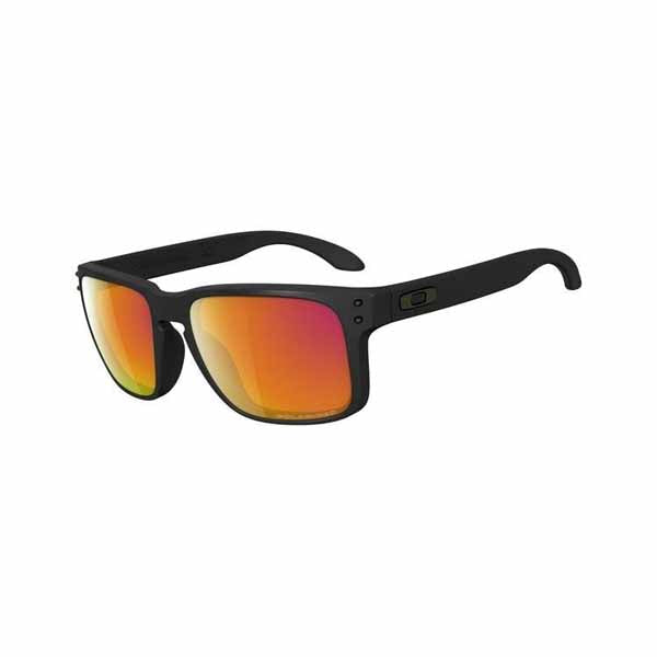 OA-009102-51 Oakley Holbrook polarised sunglasses - Matte Black frame with Polarised Ruby Iridium lenses