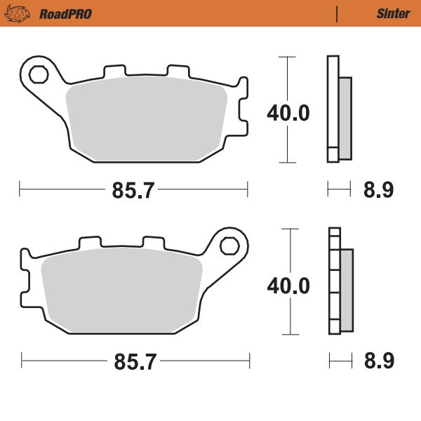 Moto Master Brake Pads Rear Pro Sintered For Honda Kawasaki