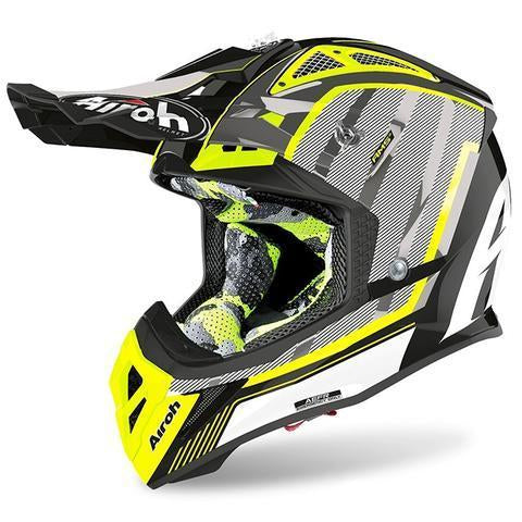 Airoh Helmet Glow Chrome Yellow Aviator 2.3 Off-Road Small 55cm 56cm