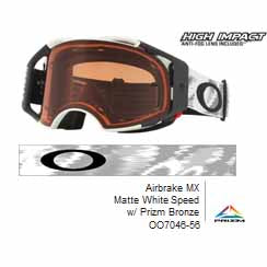 OA-OO7046-56 - Oakley Airbrake MX goggles in Matte White Speed frame with Prizm Bronze lens