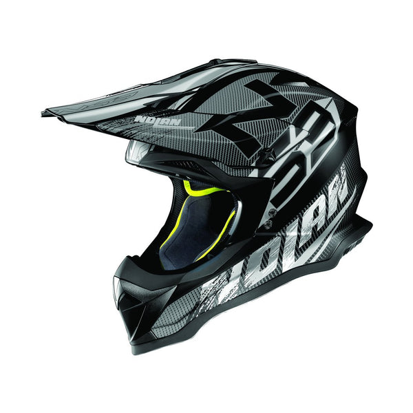N53 Off-Road Helmet Flat Black Grey White L Large 60cm