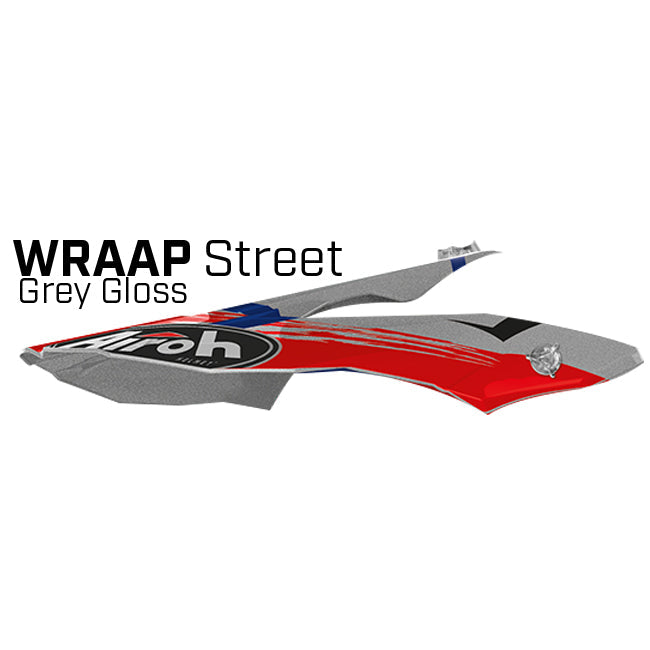 Airoh Peak Only Wraap Street Grey Metal Gloss Helmet Mx