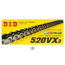 DID 520VX3 Chain x 104FB FJ solid bush clip link