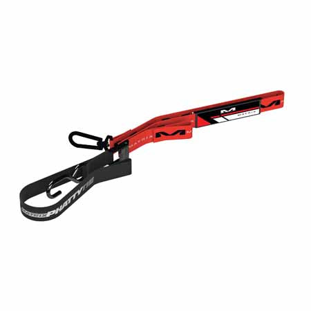 MC-M1-302 - Matrix M1 1.5" Phatty tie-down set, in red, is a premium tie-down set with top soft loop hook and name plate for custom graphics and is 1.5" wide