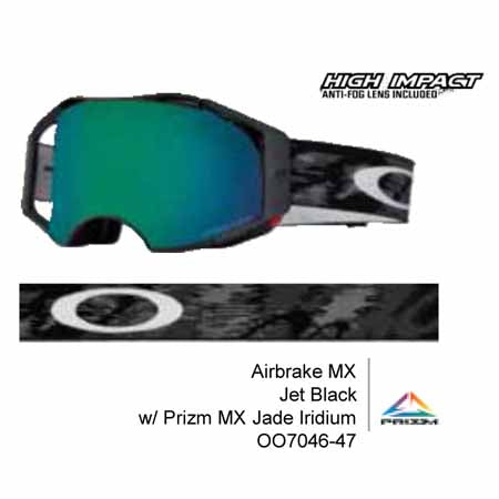 Oakley Airbrake - Jet Black Speed MX Goggles with Jade Iridium Prizm Lens
