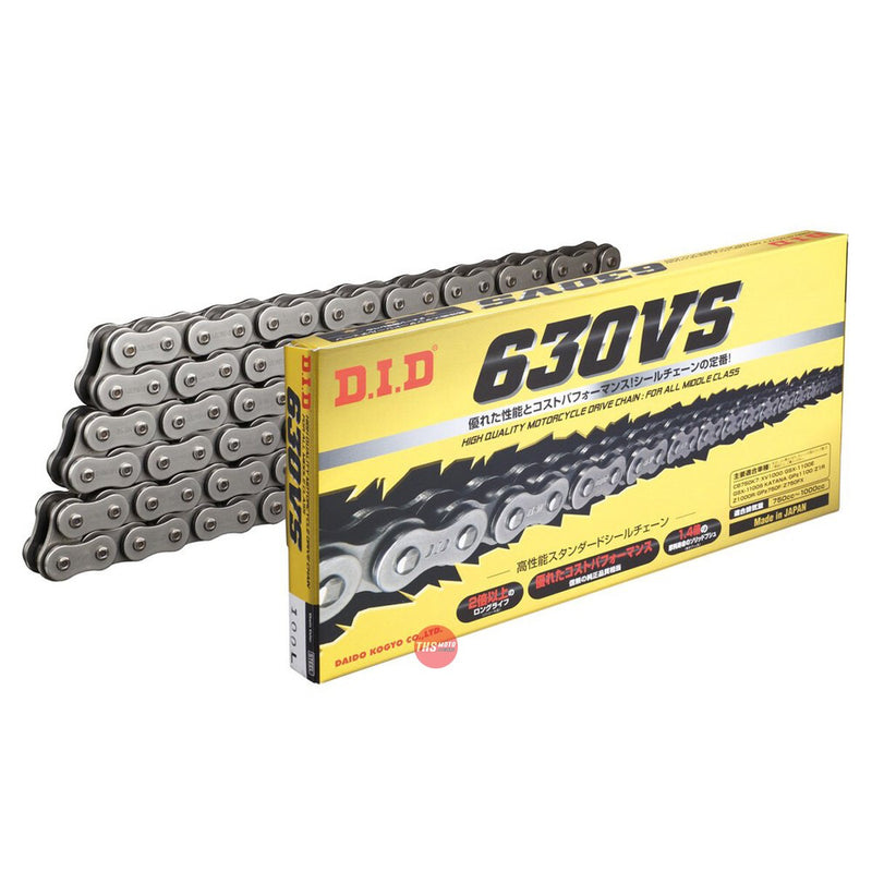 DID O-Ring Chain 630VS x 102XB XJ O'Ring Solid bush rivet link