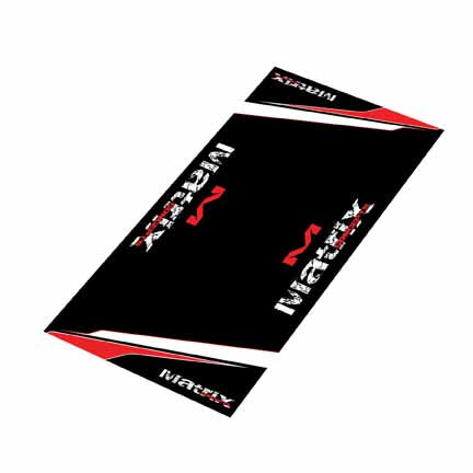 MC-R2-202 - Matrix R2 Factory Rubber Mat, in red and black, is 2mm thick and measures 3ft x 7ft and made from oil and gas resistant PVC rubber