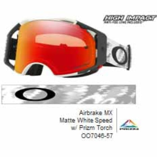 OA-OO7046-57 - Oakley Airbrake MX goggles in Matte White Speed frame with Prizm Torch lens