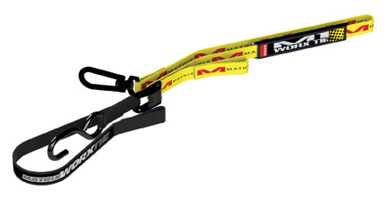 MC-M1-104 - Matrix M1 1.0" Worx tie-down set, in yellow, is a premium tie-down set with top soft loop hook and name plate for custom graphics and is 1" wide