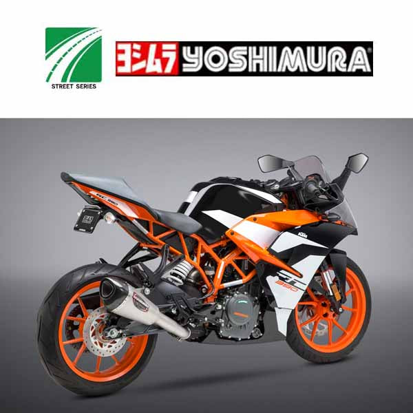 YM-16381BP520 - Yoshimura Street Series ALPHA T stainless/stainless/carbon fibre Works Finish Slip-On for 2017-2018 KTM 390 Duke/RC390