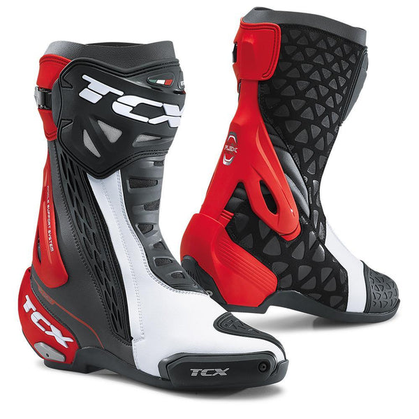 TCX 21 RT-RACE Track Motorcycle Boots Black White RED 46