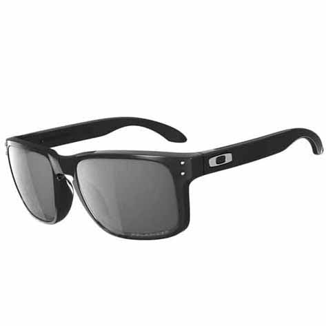 OA-OO9102-02 Oakley Polarised Holbrook sunglasses in Polished Black frame with Grey Polarised lenses