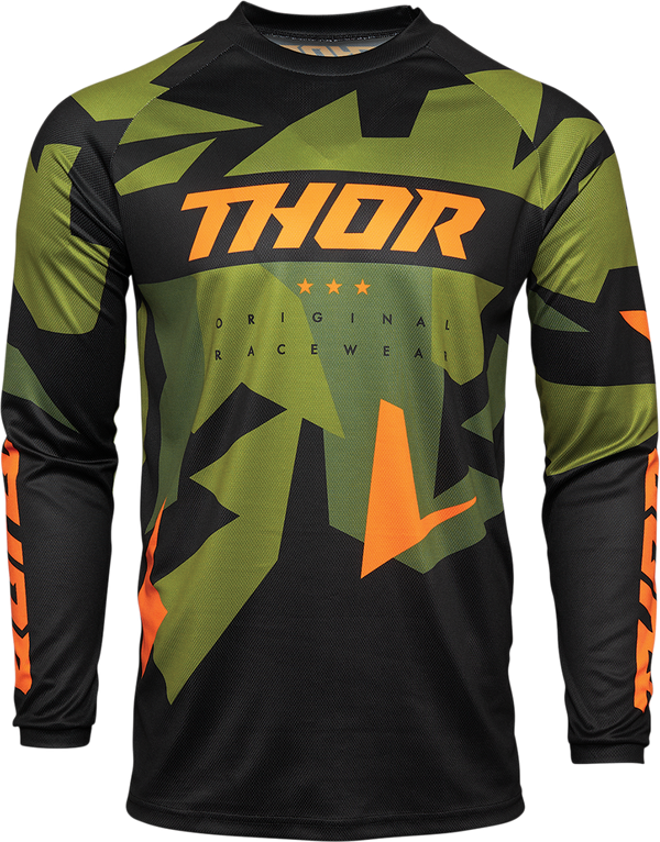 Thor Jersey Mx Sector S S21Y Warship Green Orange Youth Small