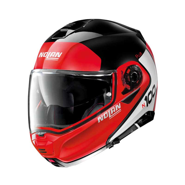 Nolan N100-5 Plus N-Com Flip Face Helmet Red L Large 60cm