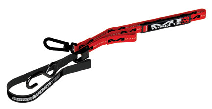 MC-M1-102 - Matrix M1 1.0" Worx tie-down set, in red, is a premium tie-down set with top soft loop hook and name plate for custom graphics and is 1" wide
