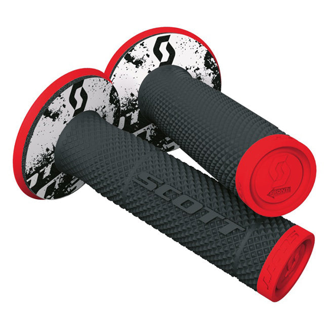 Scott Grips Sxii Neon Red/black W/donuts Dual Density