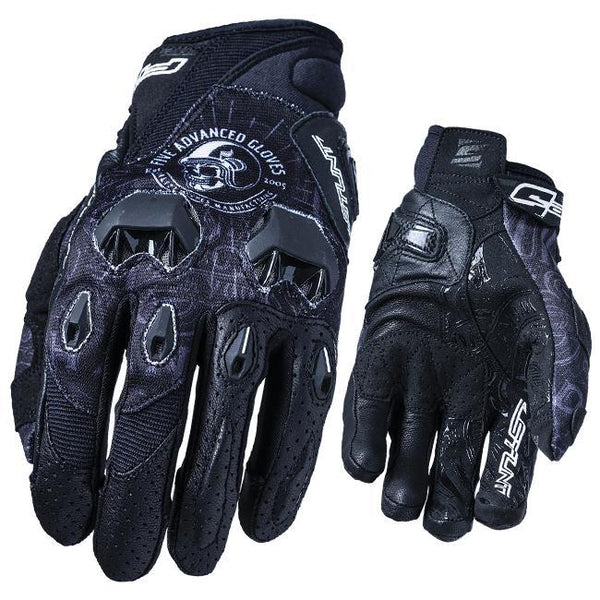 Five Gloves Stunt Evo Replica Skull Black Medium