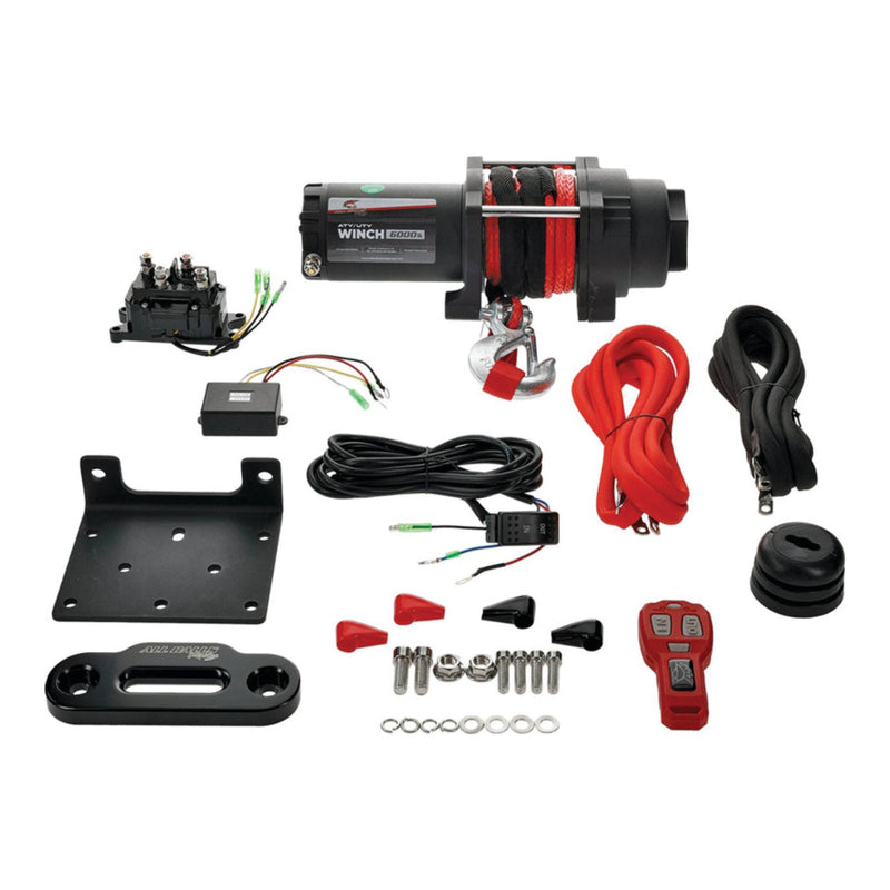 All Balls Racing 4 Bolt Winch 6000LB Synthetic Rope