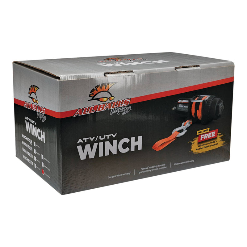 All Balls Racing 4 Bolt Winch 6000LB Synthetic Rope