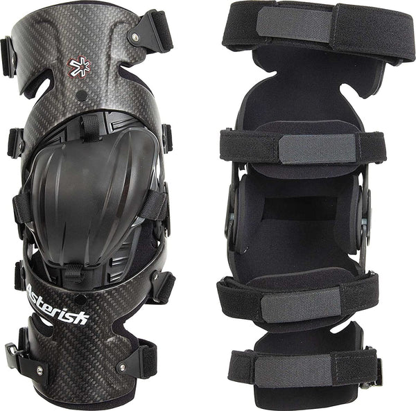 Asterisk Knee Brace Carbon Cell Large Pair For Dirtbike Riders