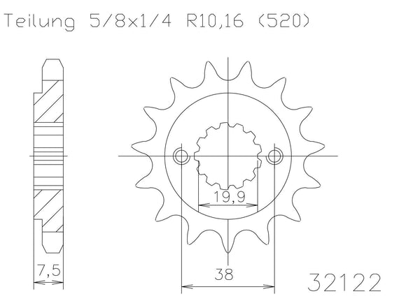 Psychic Mx Sprocket Front Kawasaki Kfx400 03-06 Suzuki Ltz400 03-12 Ltr450 06-10 13T