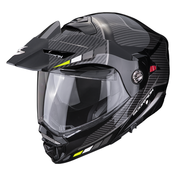 Scorpion ADX-2 Camino Black Silver Neon Yellow Adventure Motorcycle Helmet Size Large