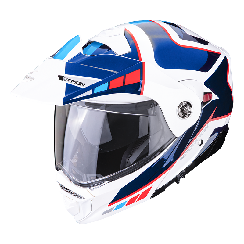 Scorpion ADX-2 Camino White Blue Red Adventure Motorcycle Helmet Size Large