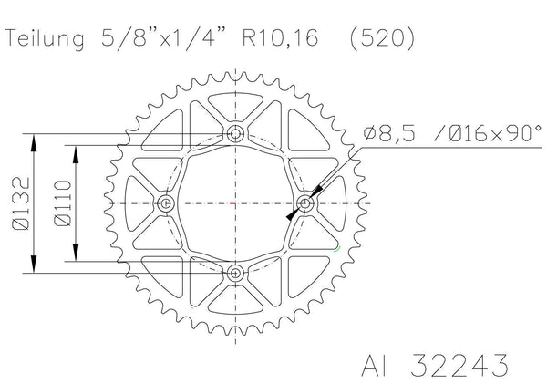 Moto Master Sprocket Alloy 48 Tooth