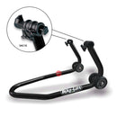 Bike Lift FS10 Front Paddock Motorcycle Stand Adjustable Black with SAC10 Under Fork Adaptors