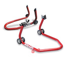 Bike Lift Set Front and Rear Stands with V Cursers (RS17 & FS9) Red