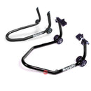 Bike Lift Set Front and Rear Stands with Rubber Adaptors (RS17 & FS9) Black