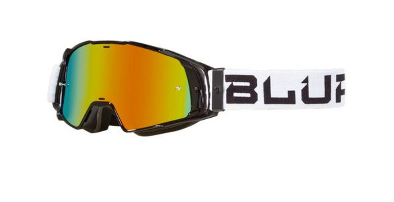 Blur B-20 Gog Flat Blk/Wht Rad-Red Adult