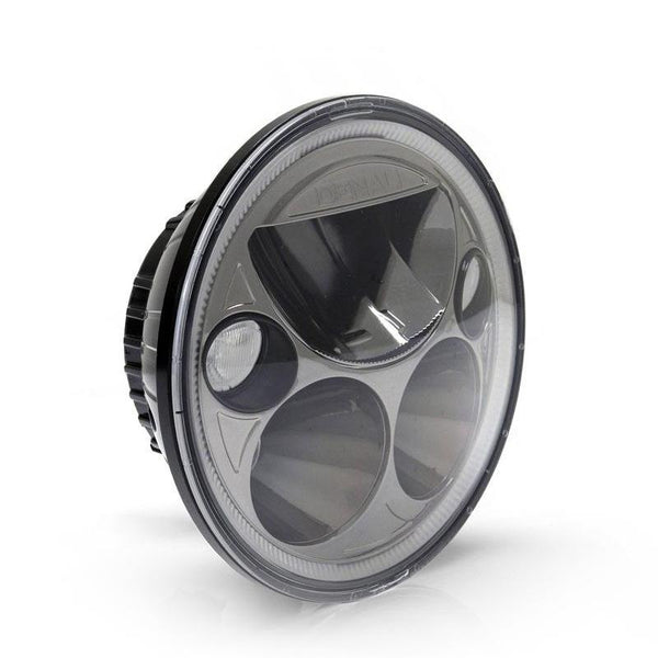 DENALI M5 E-MARK LED HEADLIGHT MODULE, 5.75" ROUND, BLK CHR