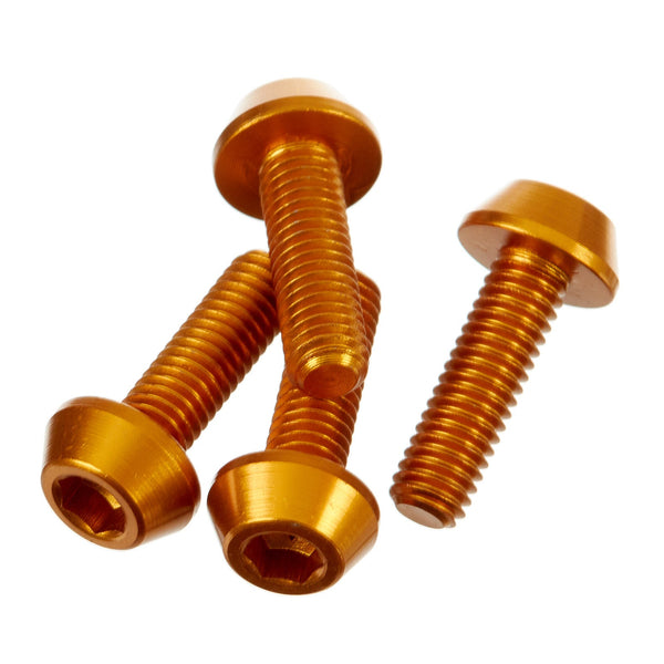 DRC Drc Aluminum M6 Taper Bolts 20MM Gold 4PCS