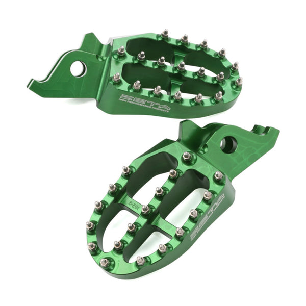 ZETA ALUMINUM FOOTPEGS KX250F/450F GREEN