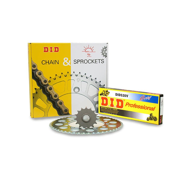 JT Sprocket Kit with D.I.D Chain CB500F,CB500X,CBR500R 520VX3 Gold & Black X-Ring SKH522