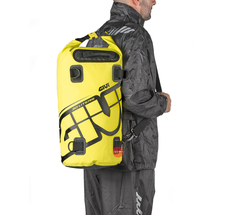 Givi Cylindrical Bag Roll Top Waterproof 30LT Fluro Yellow EA114FL