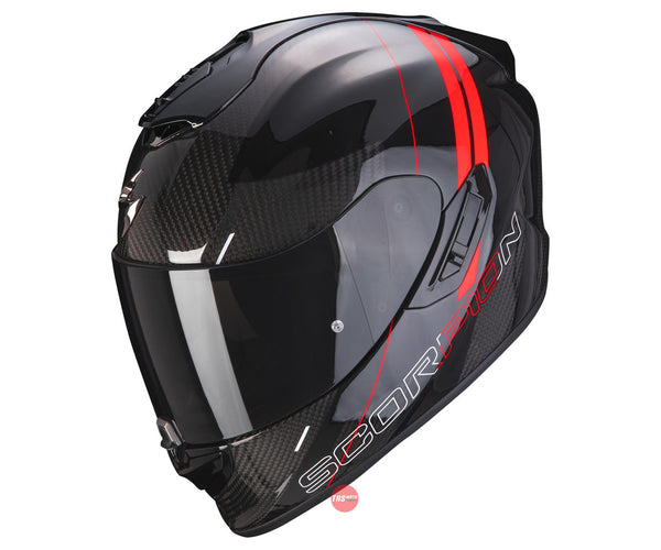 Scorpion Exo-1400 Carbon Air Drik Black Red Motorcycle Helmet Size Medium 57-58cm