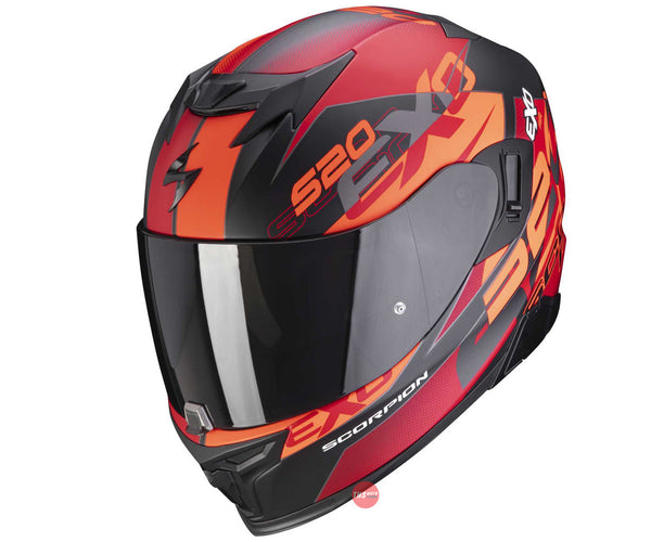 Scorpion Exo-520 Air Cover Matt Black Red Motorcycle Helmet Size Medium 57-58cm