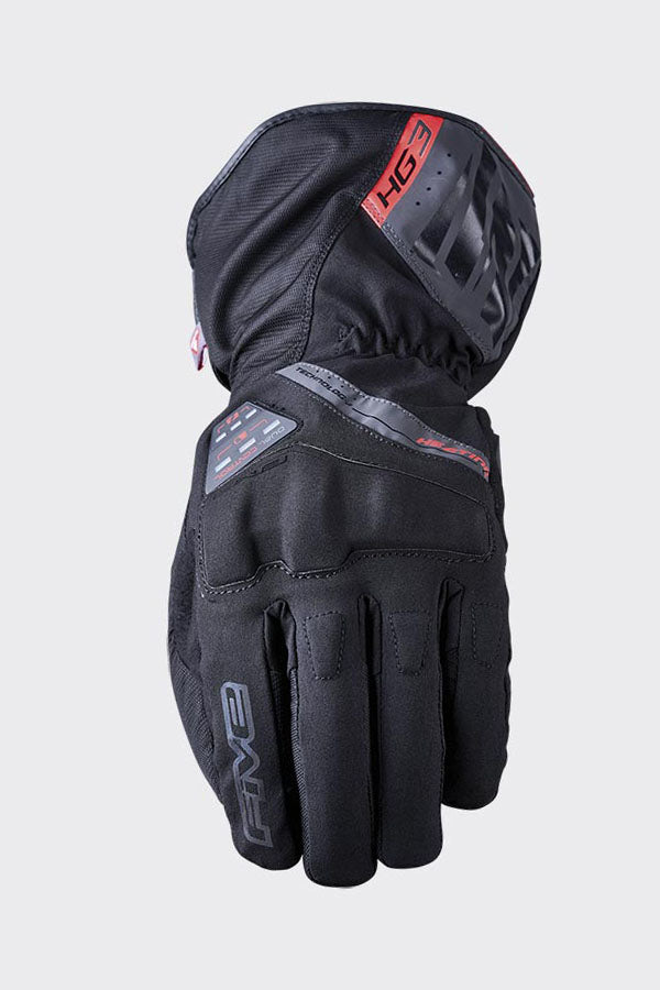 Five Gloves HG3 EVO WP Black Size Large 10 Heated Motorcycle Gloves